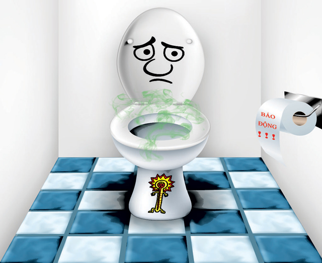 Bồn cầu bị tắc gây rắc rối cho gia đình